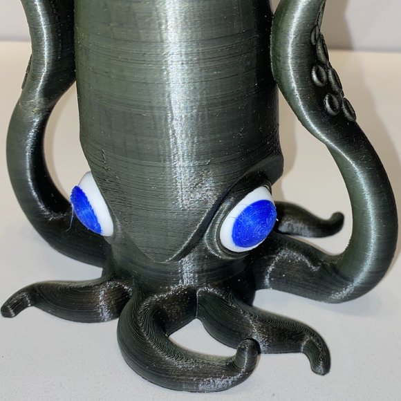 Handmade 3D Printed Squid Coin Bank Ocean Sealife Black - Picture 2 of 4